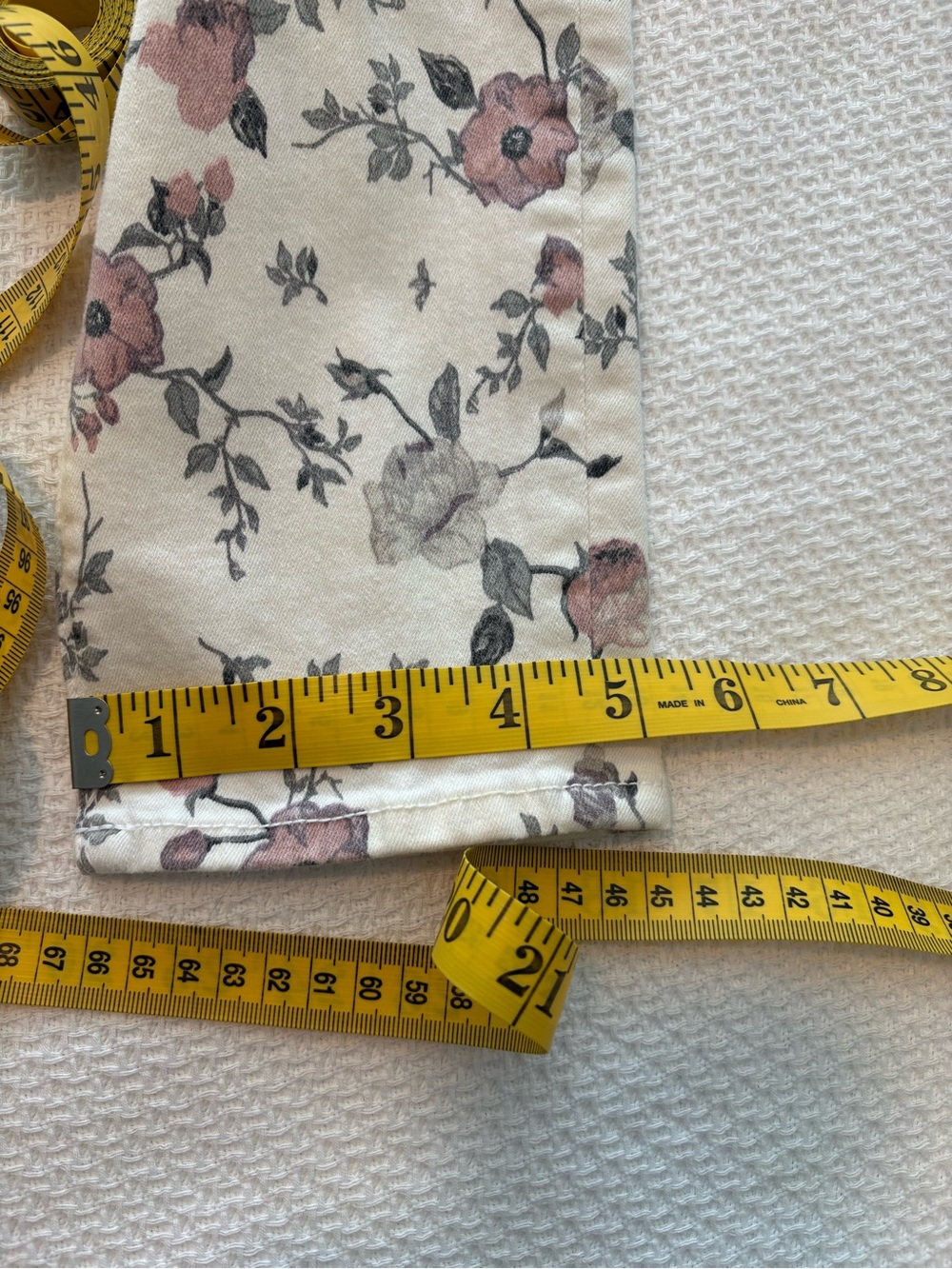 Hudson Nico Midrise Ankle Super Skinny Jeans White / Pink Grey Floral size 32 - Picture 6 of 16